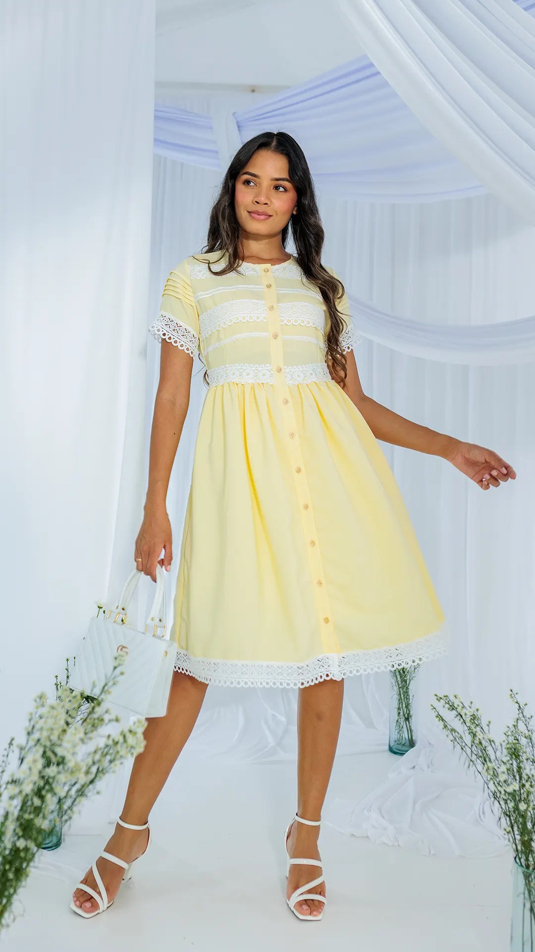 VESTIDO DAMA ALFORZAS- 023948