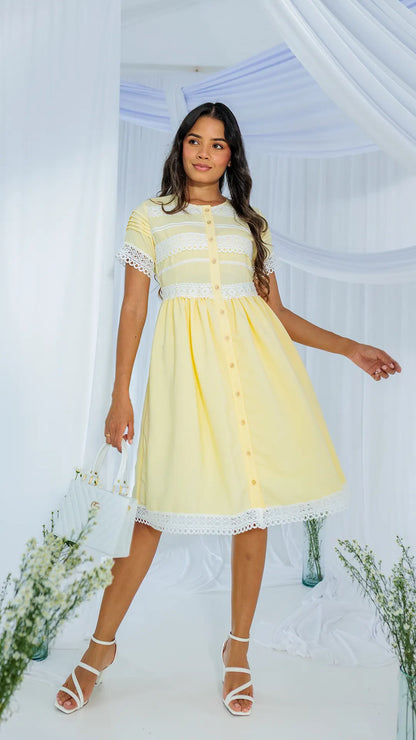 VESTIDO DAMA ALFORZAS- 023948