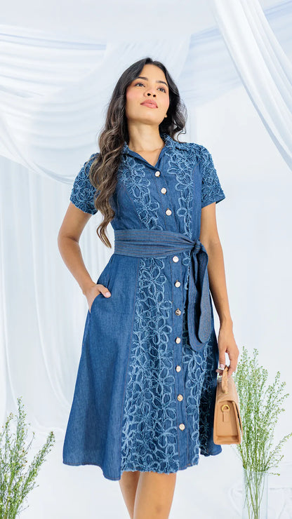 VESTIDO DAMA REBORDADO- 023958