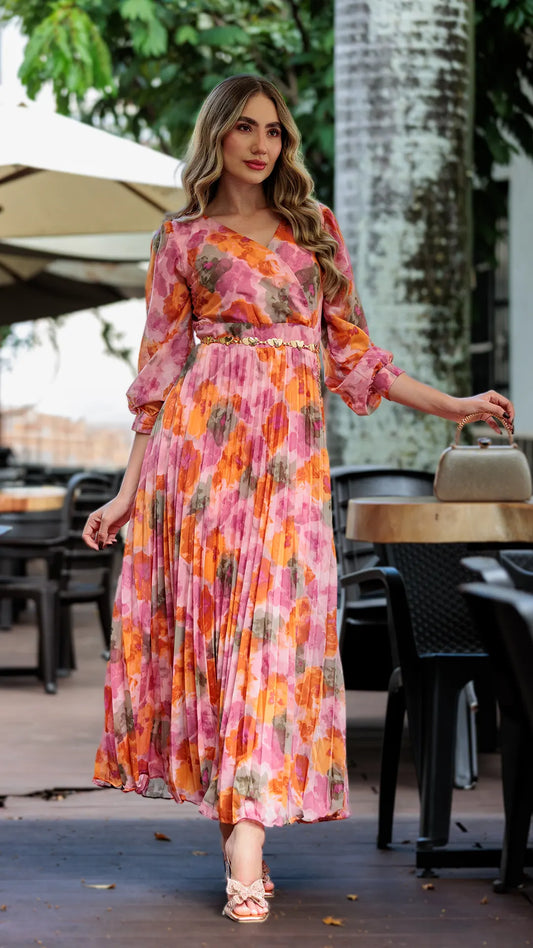 VESTIDO DAMA PLISADO- 023961