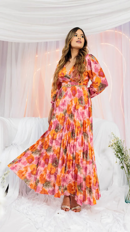 VESTIDO DAMA PLISADO- 023961