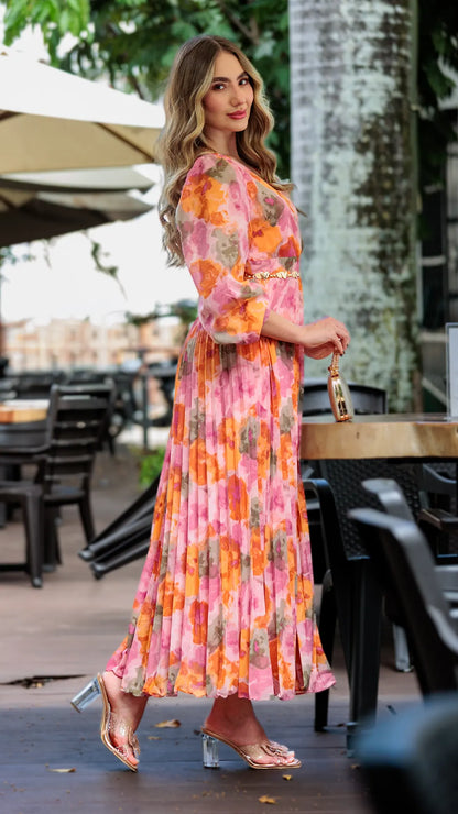 VESTIDO DAMA PLISADO- 023961