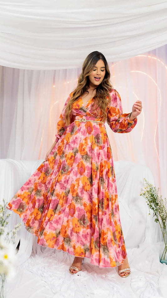 VESTIDO DAMA PLISADO- 023961