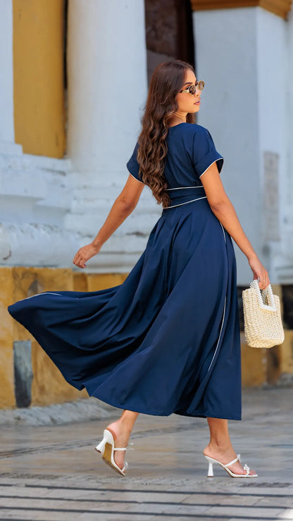 VESTIDO DAMA PLIEGUES- 023976