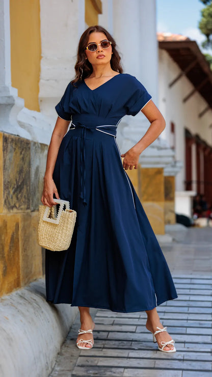 VESTIDO DAMA PLIEGUES- 023976