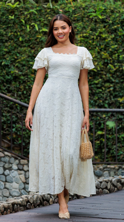 VESTIDO LARGO BLONDA MAXI  | MADAN F | 024008
