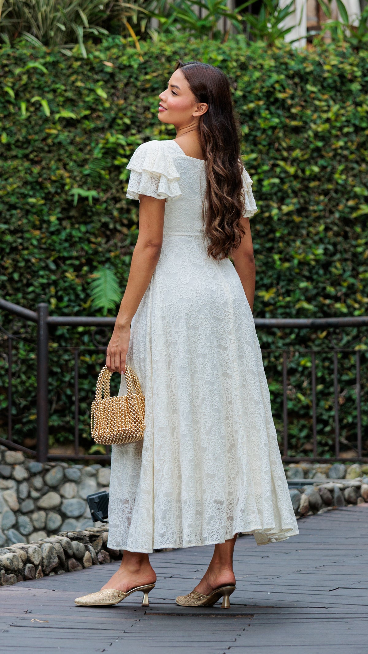 VESTIDO LARGO BLONDA MAXI  | MADAN F | 024008