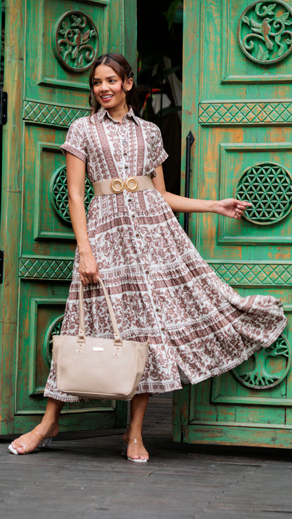 VESTIDO DAMA LARGO RAYON | MADAN F | 024015