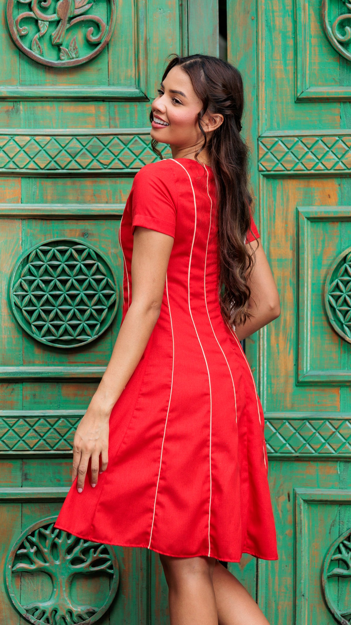 VESTIDO DAMA MIDI LINO  CASUAL | MADAN F | 024021