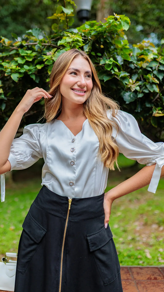 BLUSA DAMA SATINADA -053886