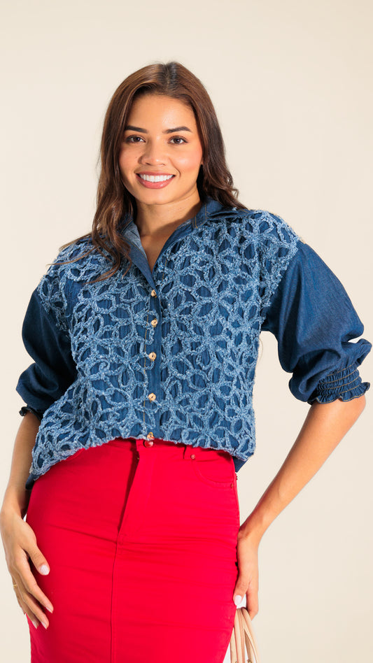 BLUSA DAMA ROBORDADO- 053948
