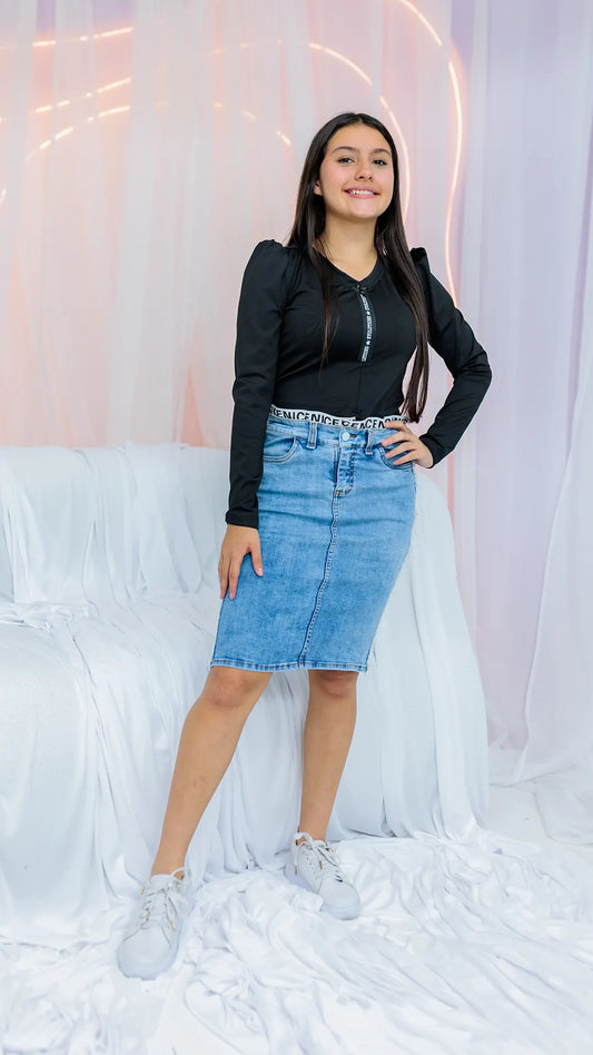 FALDA NIÑA JEAN- BN244