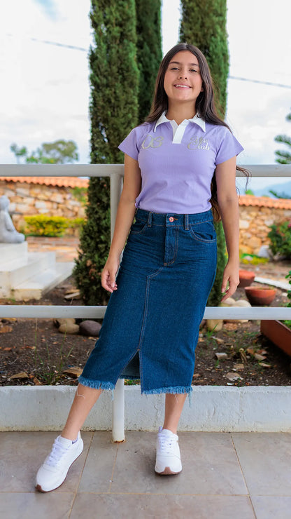 BLUSA NIÑA TIPO POLO RIB - BN317