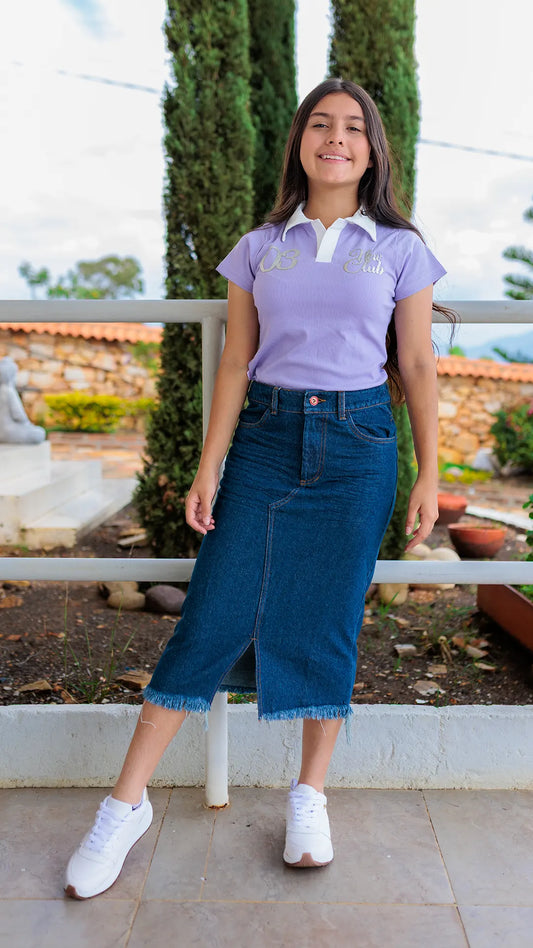 BLUSA NIÑA TIPO POLO RIB - BN317
