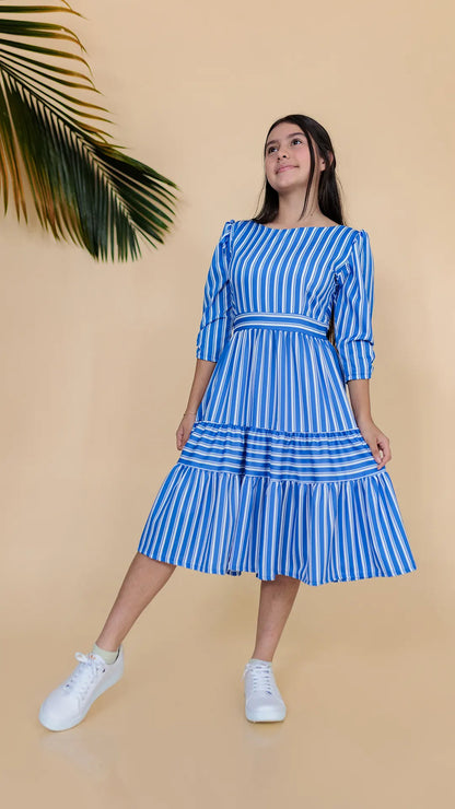VESTIDO NIÑA RAYAS -5492