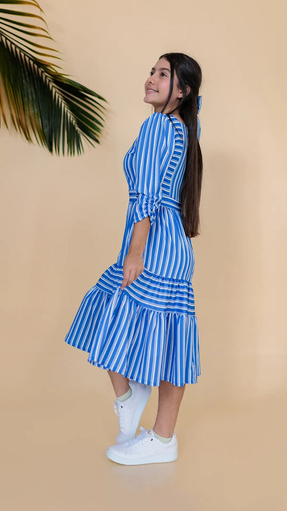 VESTIDO NIÑA RAYAS -5492