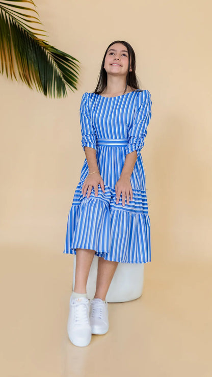 VESTIDO NIÑA RAYAS -5492