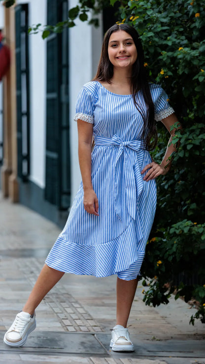 VESTIDO NIÑA RAYON- BN5503