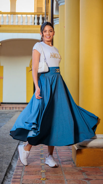 FALDA DAMA CHAMBRAY ROTONDA - MD01104