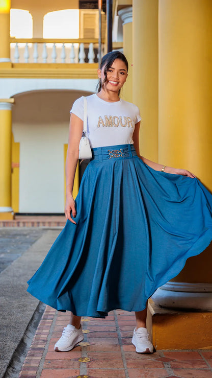 FALDA DAMA CHAMBRAY ROTONDA - MD01104