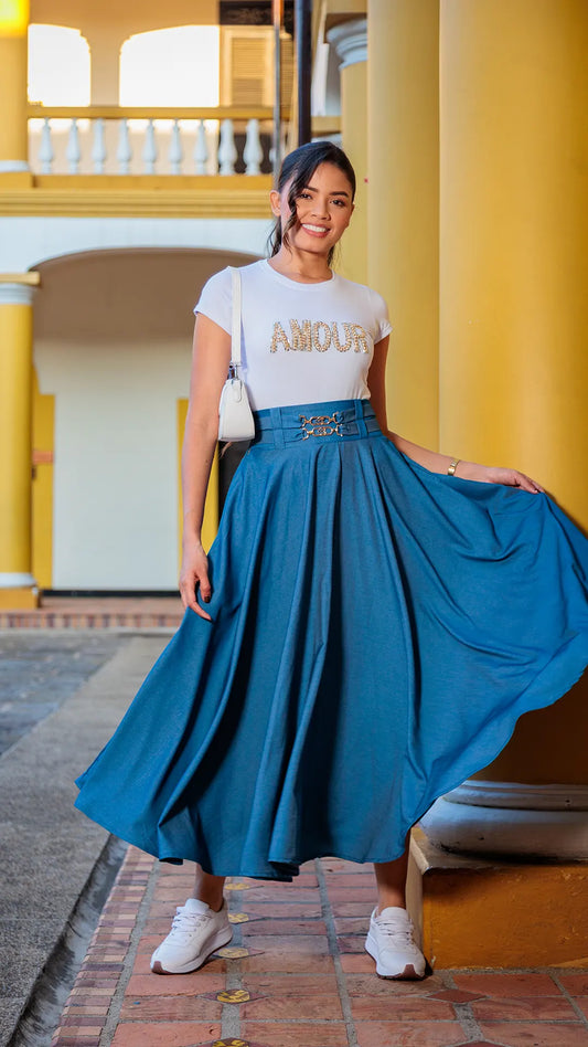 FALDA DAMA CHAMBRAY ROTONDA - MD01104