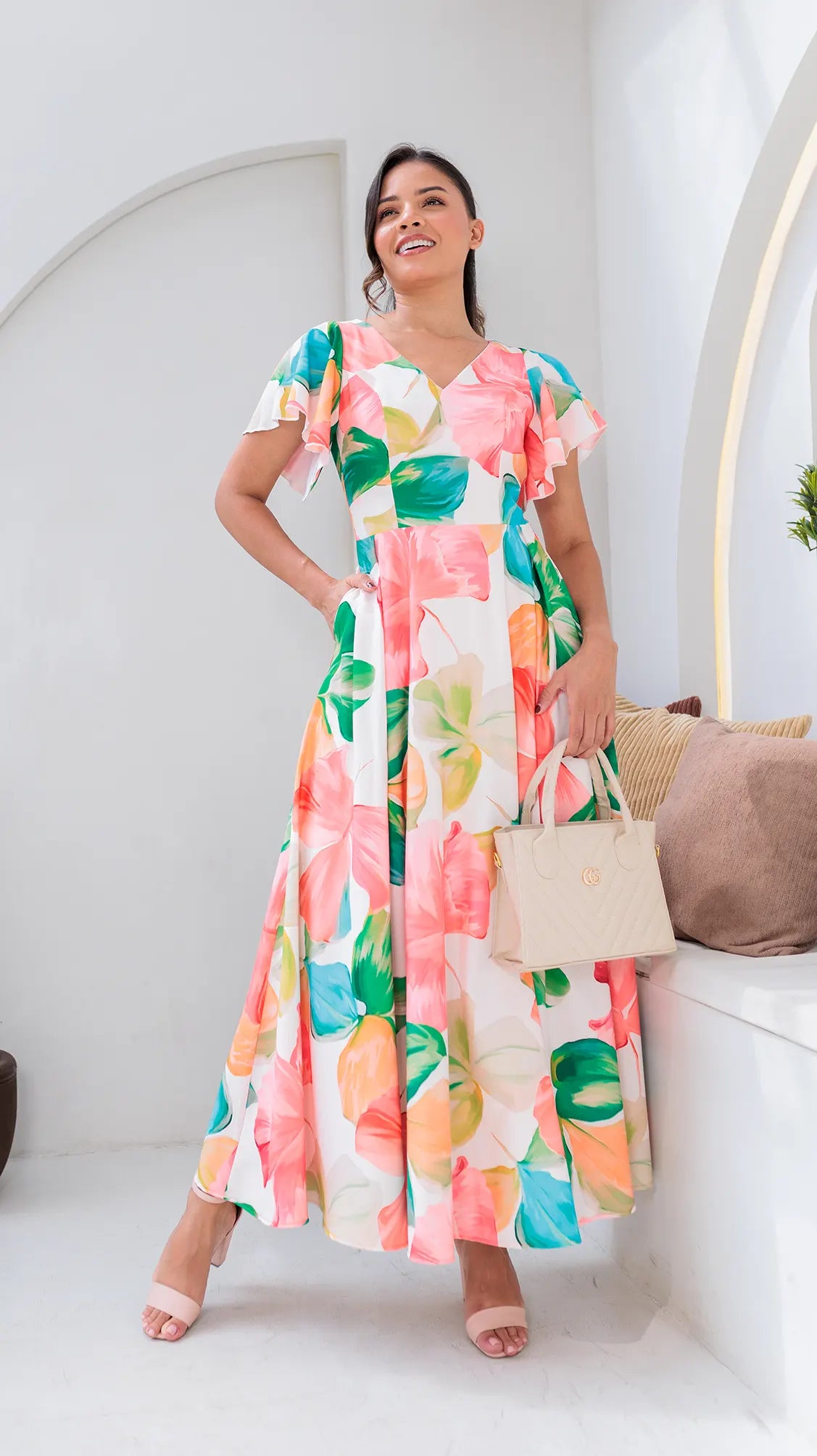 VESTIDO DAMA LARGO MD02102-1