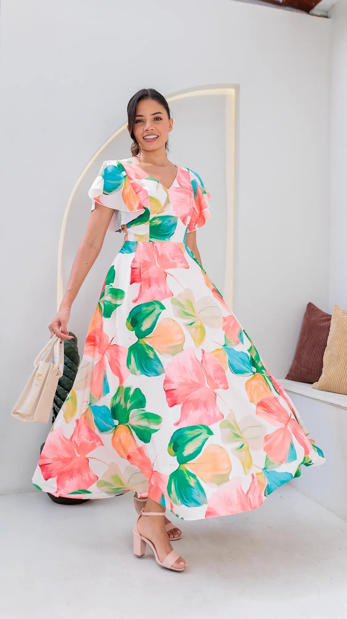 VESTIDO DAMA LARGO MD02102-1