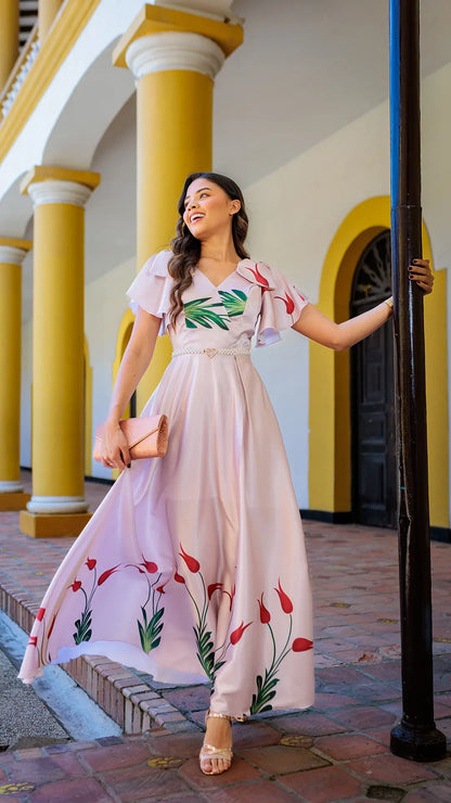 VESTIDO DAMA CORBATAS - MD02102