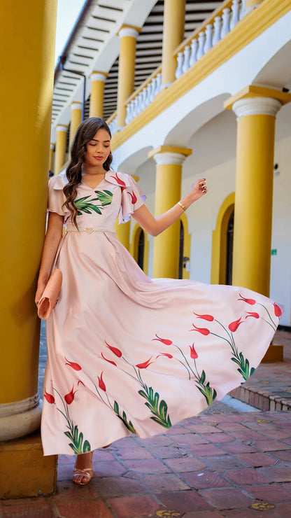 VESTIDO DAMA CORBATAS - MD02102
