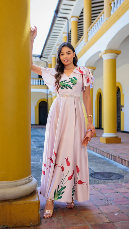 VESTIDO DAMA CORBATAS - MD02102