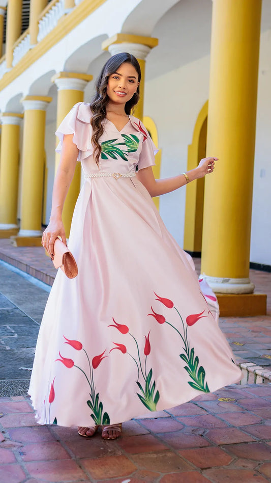 VESTIDO DAMA CORBATAS - MD02102