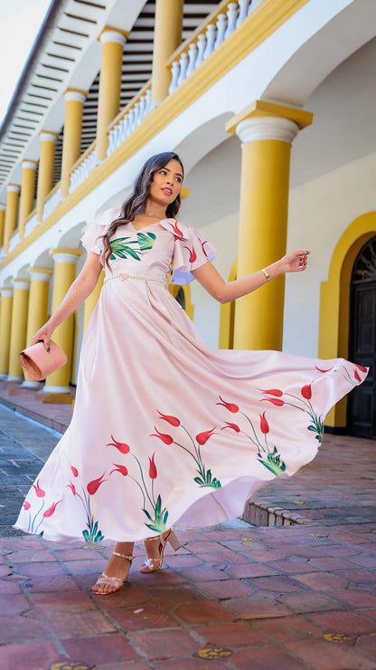 VESTIDO DAMA CORBATAS - MD02102