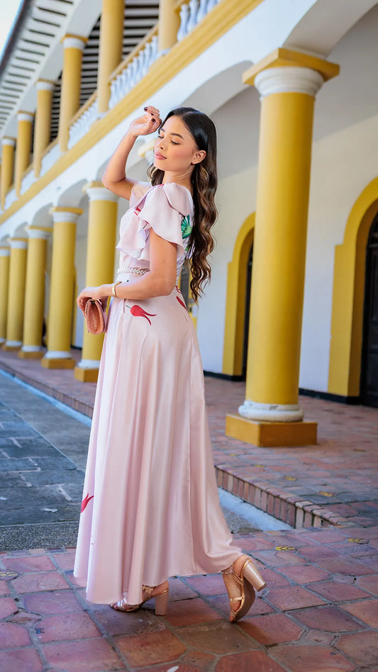 VESTIDO DAMA CORBATAS - MD02102