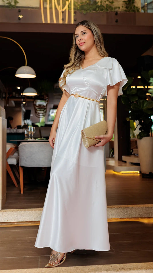 VESTIDO DAMA LARGO CORBATAS- MD02105