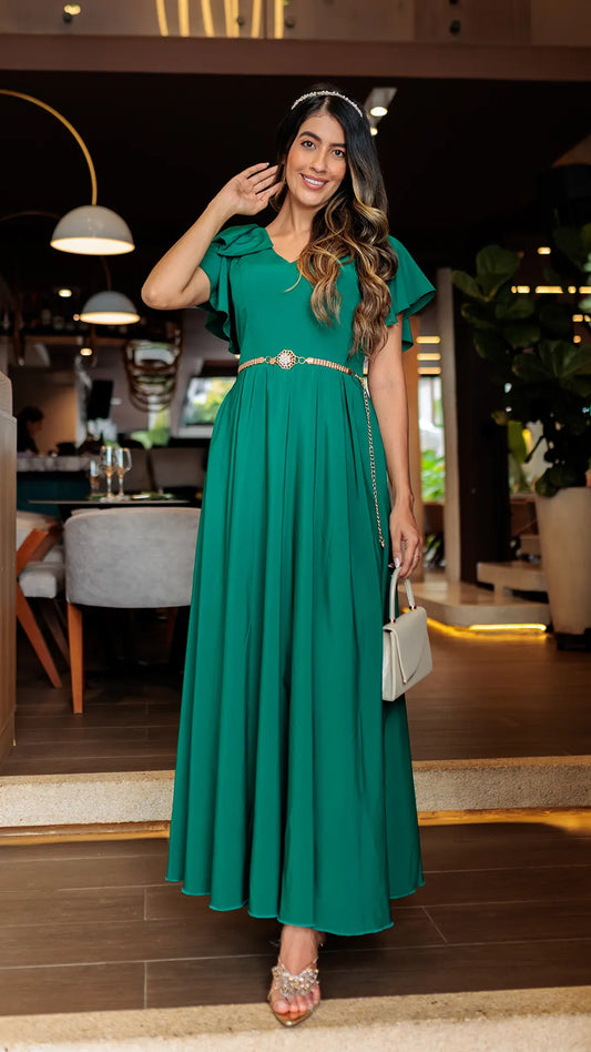 VESTIDO DAMA LARGO CORBATA- MD02105