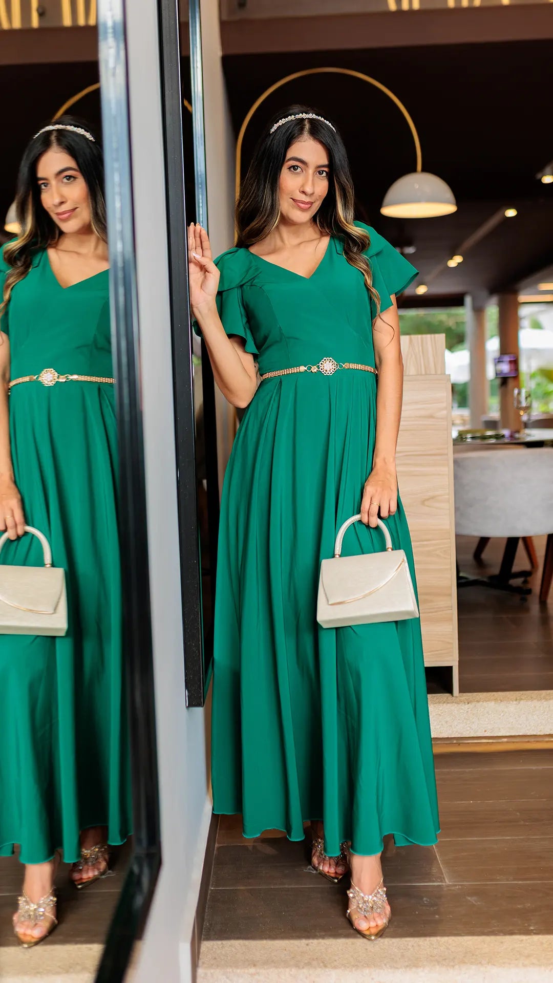 VESTIDO DAMA LARGO CORBATA- MD02105