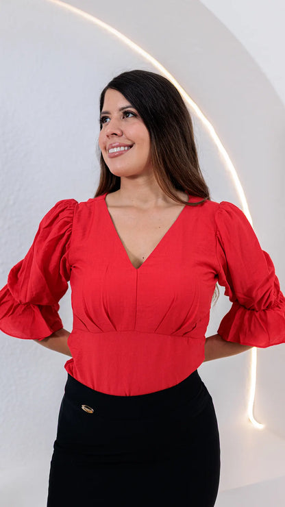 BLUSA DAMA PLIEGUES- X05103