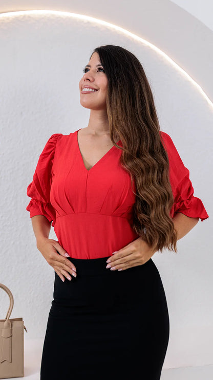 BLUSA DAMA PLIEGUES- X05103