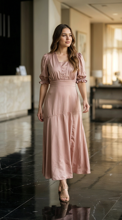 VESTIDO DAMA SATINADO - 023859