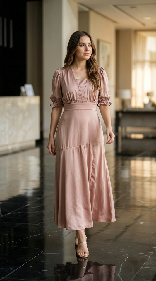 VESTIDO DAMA SATINADO - 023859