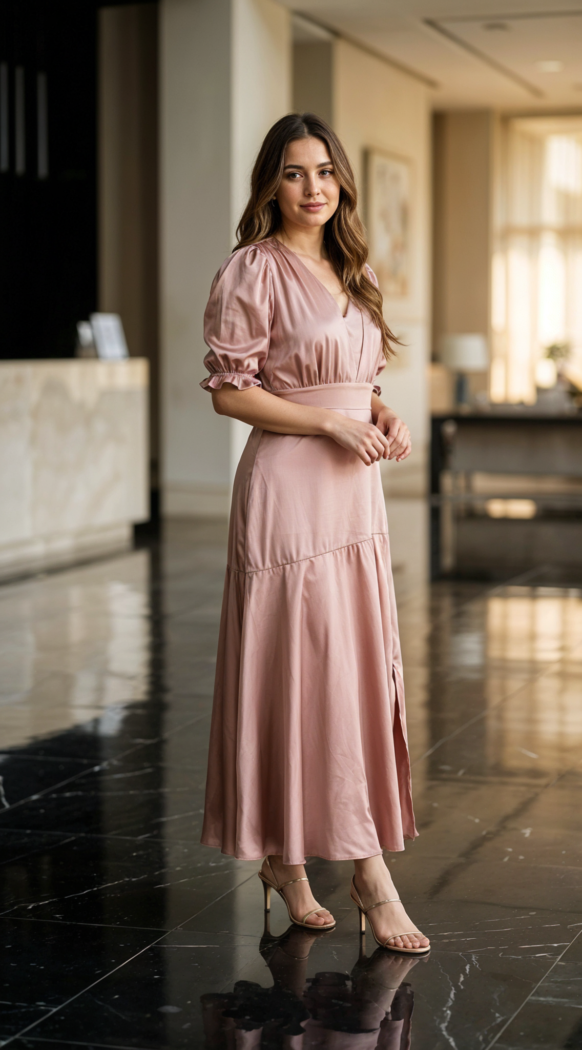 VESTIDO DAMA SATINADO - 023859